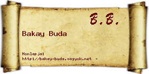 Bakay Buda névjegykártya